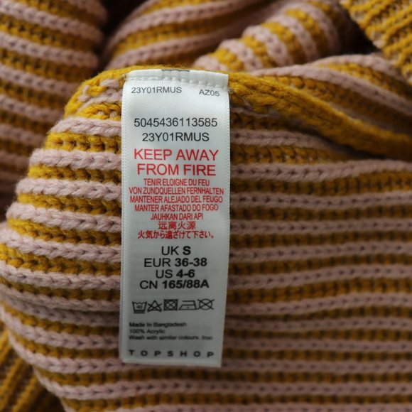 NWT Topshop Mock Neck High Low Sweater Mustard S - Picture 6 of 8
